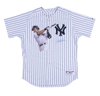 Derek Jeter Signed New York Yankees Home Jersey With Hand Painted Artwork by Doo S. Oh (MLB Authenticated & Steiner)